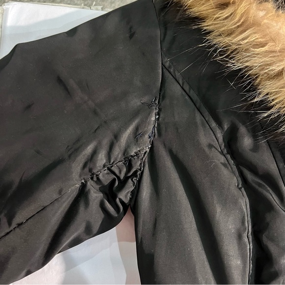 RUDSAK Atelier Noir black down parka fur collar winter coat S - Picture 14 of 15